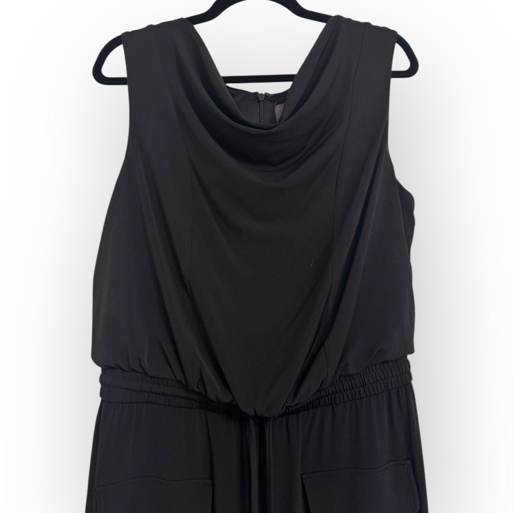 VINCE CAMUTO Cowl Neck Wide-Leg Jersey Jumpsuit, Large, Black - Picture 6 of 12